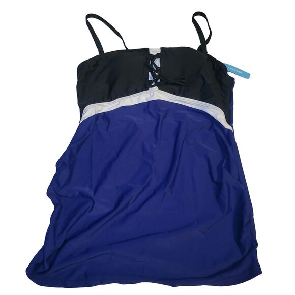 Love2Mi Maternity Swimsuit Navy Pregnancy Bathing Suits Tankini Top Summer Md - Picture 3 of 10